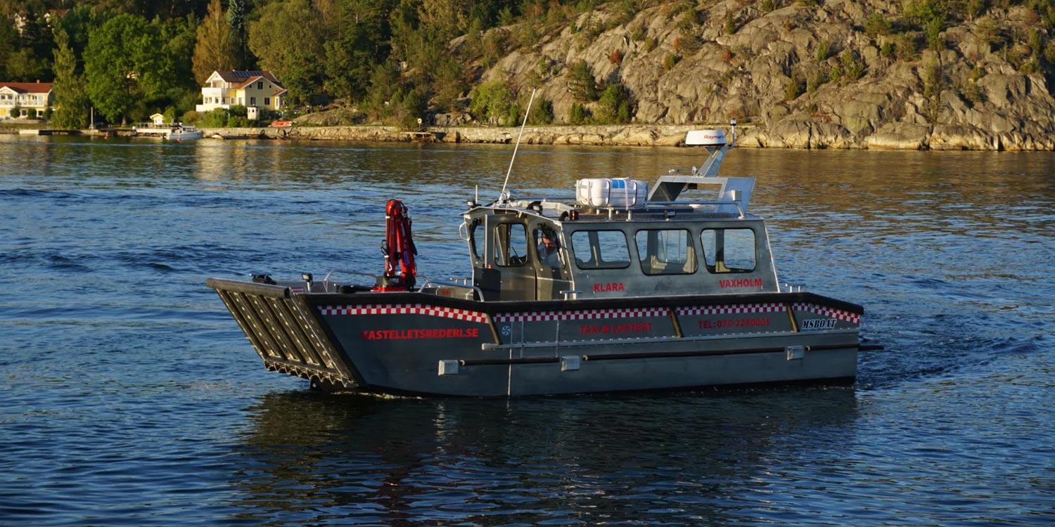 En taxibåt i Vaxholm